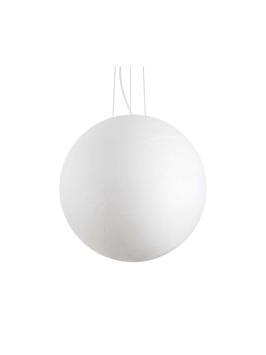 Ideal Lux Carta SP1 Κρεμαστό Φωτιστικό Μπάλα για Ντουί E27 Λευκό 60x60εκ. 272139 - second view